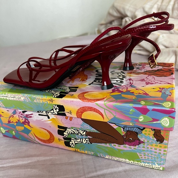 Jeffrey Campbell Burgundy Strappy Heels - Picture 2 of 9